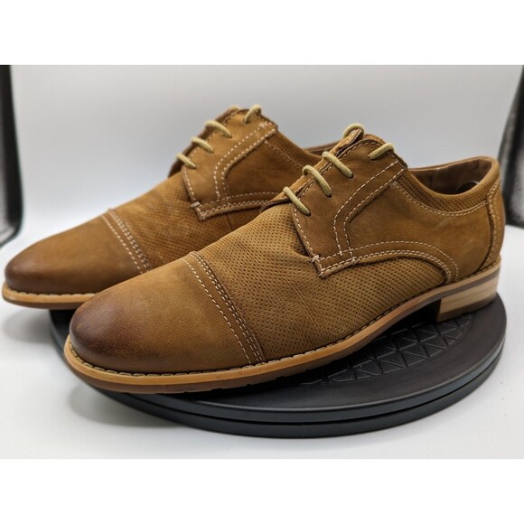 Steve Madden Loafers Oxford Mens 8 Leather Lace Up Camel Brown main image 9